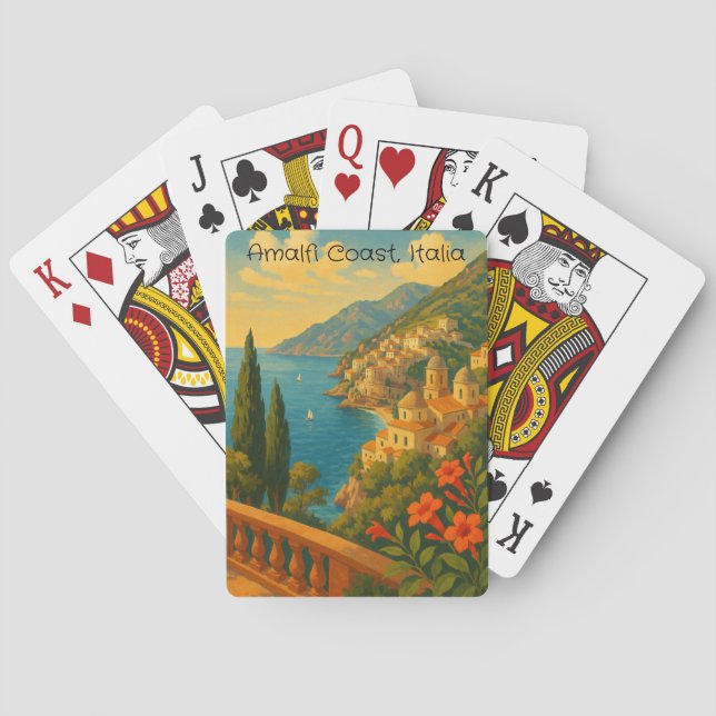 Baraja De Cartas Retro Travel Amalfi Coast Italia (Reverso)
