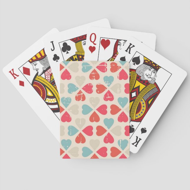 Baraja De Cartas Retro Valentine's Day Pattern (Reverso)