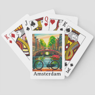 Baraja De Cartas Retro Vintage Amsterdam Holanda Canal Ciudad Viaje