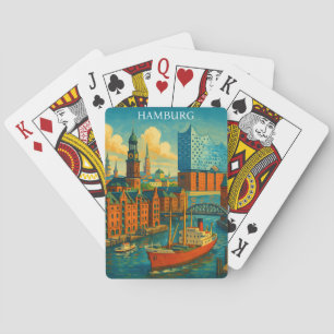 Baraja De Cartas Retro Vintage Hamburgo Alemania Elbphilharmonie