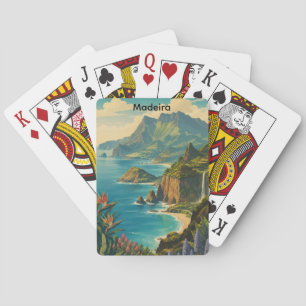 Baraja De Cartas Retro Vintage Viaje Madeira Isla Atlántica