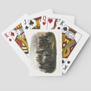 Baraja De Cartas Reunión de viajeros con indígenas mineros cerca