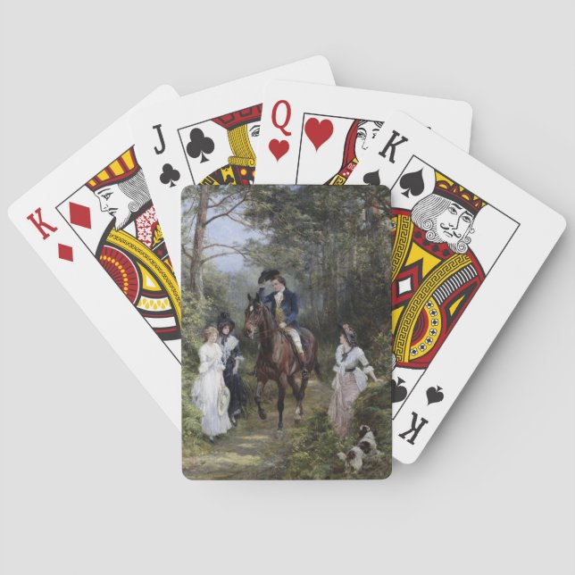 Baraja De Cartas Reunión en el bosque (por Heywood Hardy) (Reverso)