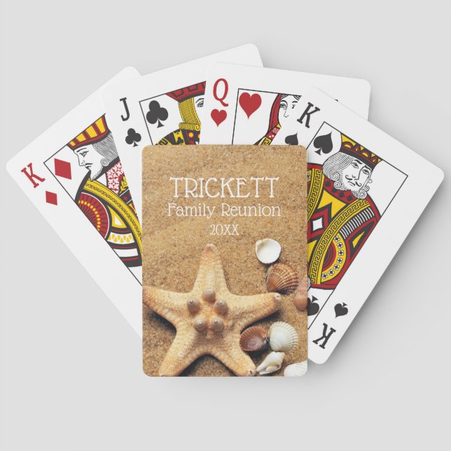 Baraja De Cartas Reunión Familiar De Starfish Y Seasheles Beach (Reverso)