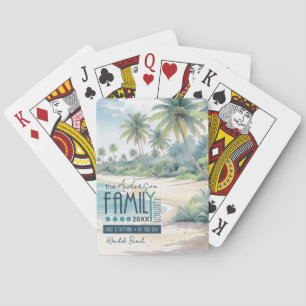 Baraja De Cartas Reunión Familiar Tropical Acuarela ID1130