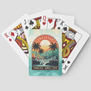 Baraja De Cartas Reunión Familiar Tropical Retro ID1135