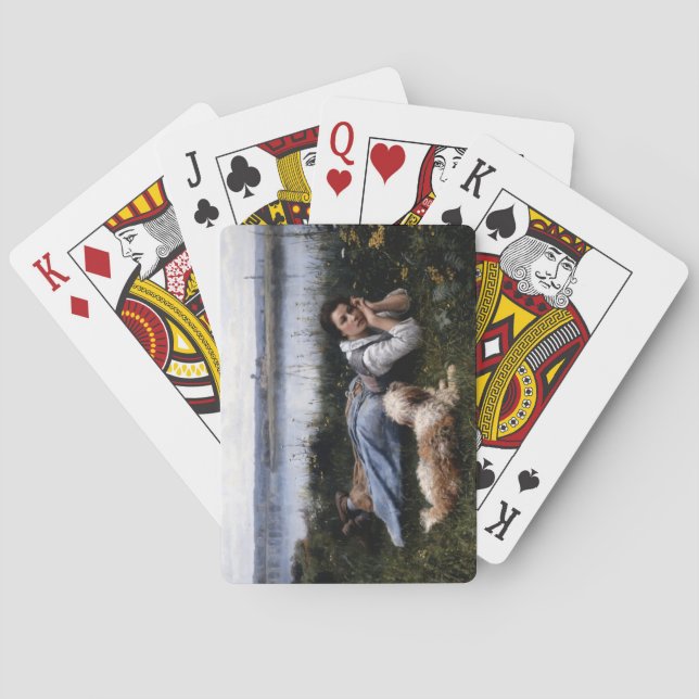 Baraja De Cartas Reverie (Chica que yace en la hierba con su perro) (Reverso)