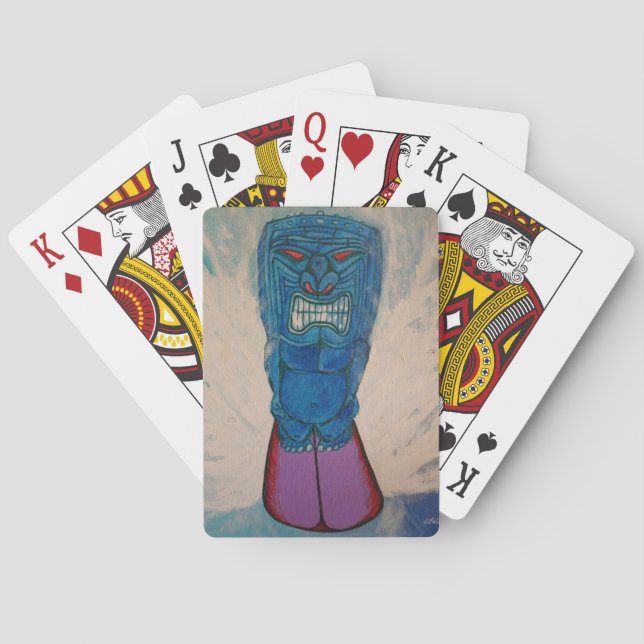 Baraja De Cartas Rey de Surf Tiki (Reverso)