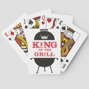 Baraja De Cartas Rey Del Grill, Rojo De La Corona Blanca Negra