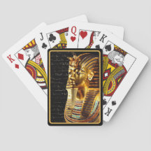 Rey Tutankhamun con Hieroglíficos Oro y Negro