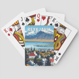 Baraja De Cartas Reykjavík Islandia Viaje al Vintage