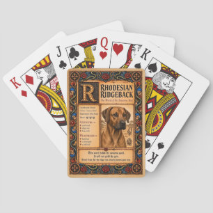Baraja De Cartas Rhodesian Ridgeback, Arte de Bestiario Medieval