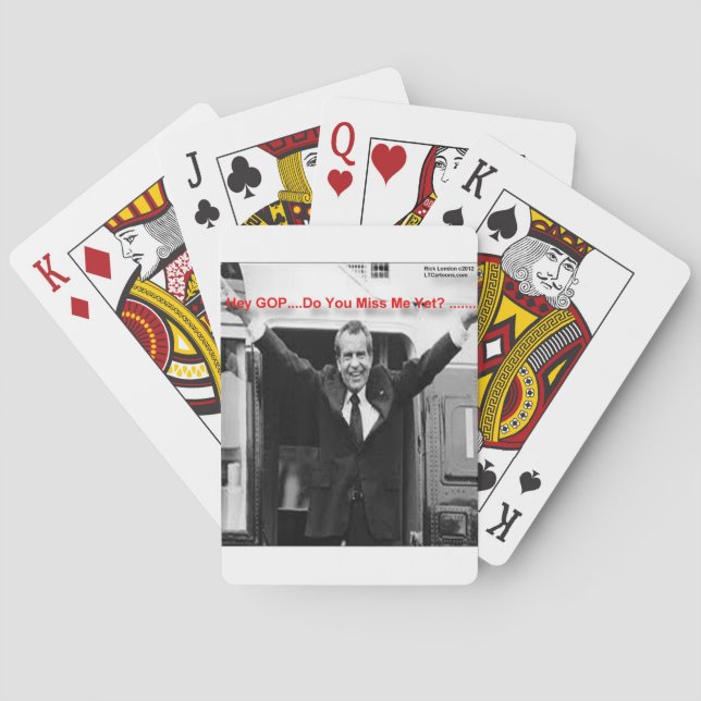Baraja De Cartas Richard Nixon "¿Ya me extrañé?" Divertidos regalos (Reverso)