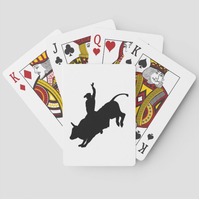 Baraja De Cartas Ride Rank Bull Montando Rodeo Cowboy (Reverso)