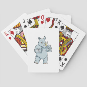 Baraja De Cartas Rinoceronte como boxeador en boxeo