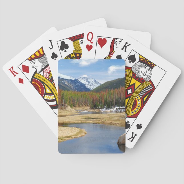 Baraja De Cartas Río Colorado con Montañas y Pinos (Reverso)