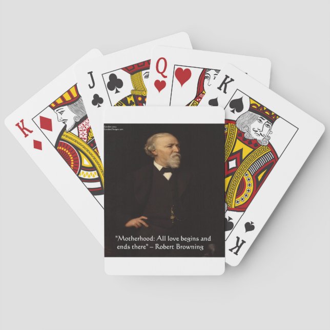 Baraja De Cartas Robert Browning, famosa cita de la maternidad (Reverso)