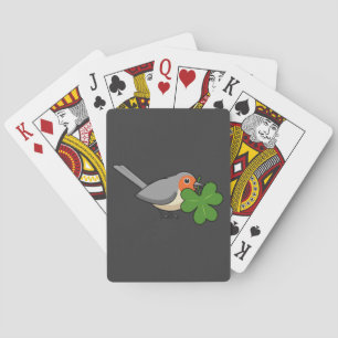 Baraja De Cartas Robin lindo con Shamrock Clover Personalizado