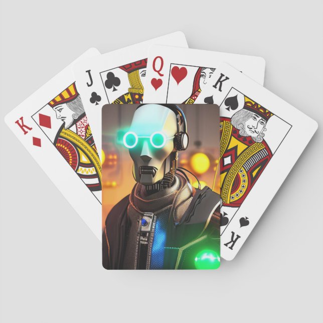 Baraja De Cartas Robot 2 Tarjetas de juego de Poker (Reverso)