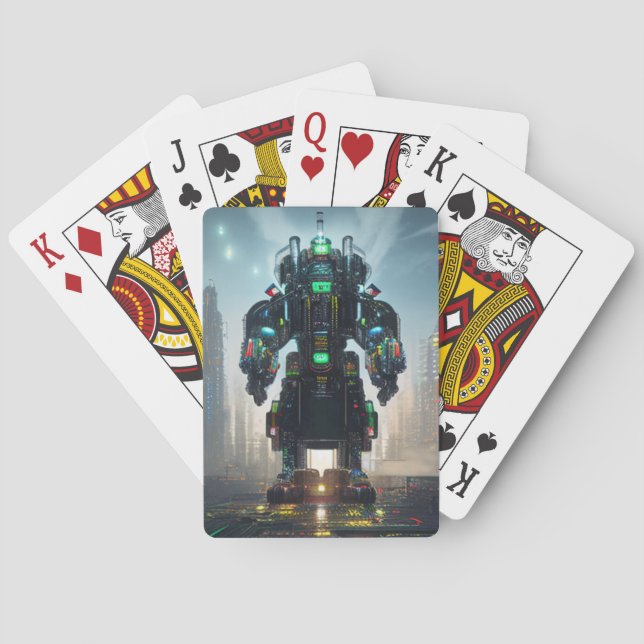 Baraja De Cartas Robot 4 Tarjetas de juego de Poker (Reverso)