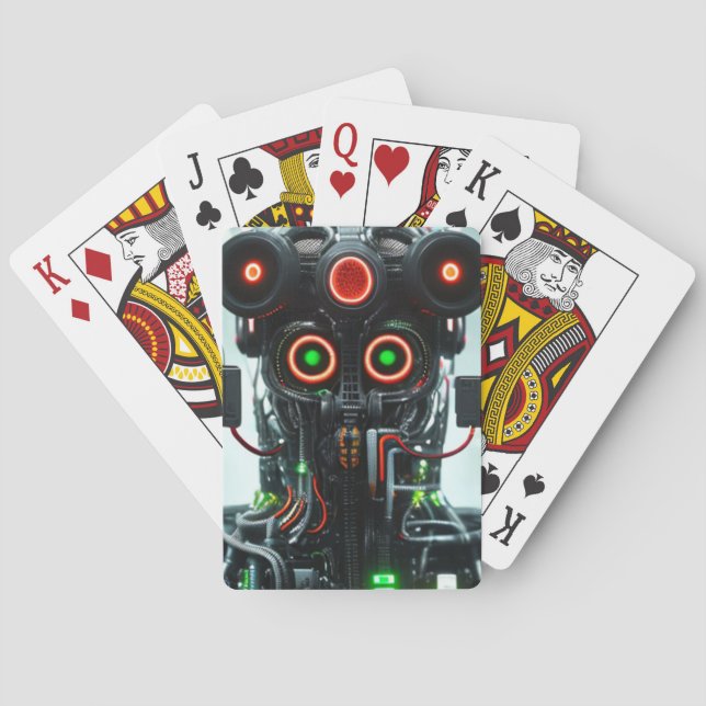 Baraja De Cartas Robot 5 Tarjetas de juego de Poker (Reverso)