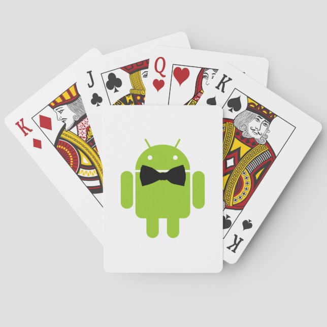 Baraja De Cartas Robot Android Verde Aneumático Formal (Reverso)