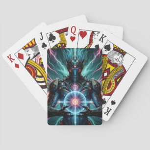 Baraja De Cartas Robot Futurista Núcleo Cósmico Ciberpunk