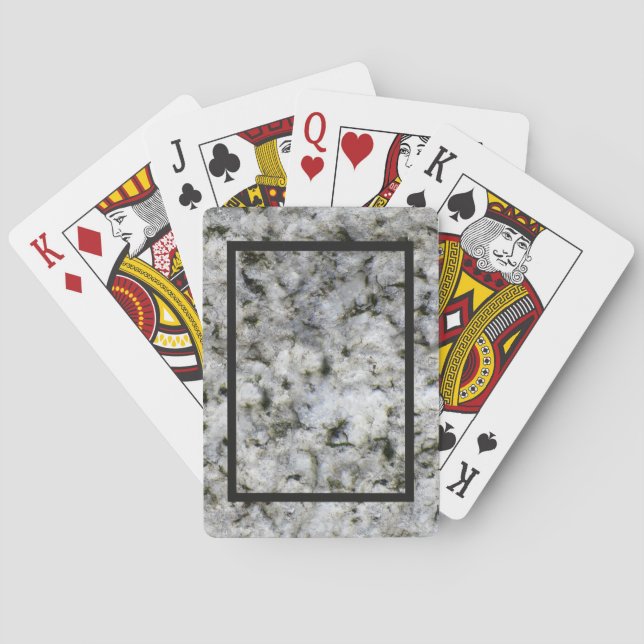 Baraja De Cartas Roca granítica blanca con marco negro (Reverso)