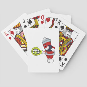 Baraja De Cartas Rociar al tenis con raqueta de tenis