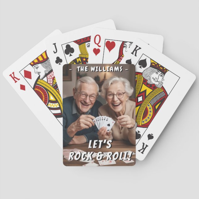 Baraja De Cartas Rock and Roll Funny Personalized Photo (Reverso)