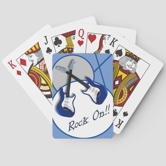 Baraja De Cartas Rock On Double Blue Guitar Cards (Reverso)