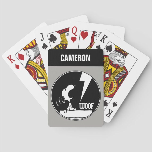 Baraja De Cartas Rock Tees | Tarjetas de reproducción Snoopy Howlin (Reverso)