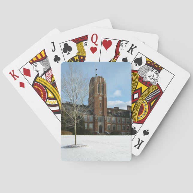 Baraja De Cartas Rockwell en invierno en Grove City College (Reverso)