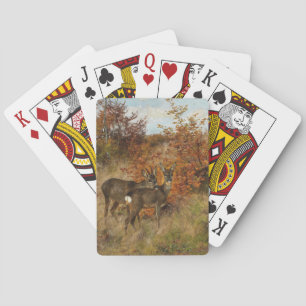 Baraja De Cartas Roe Deer con otoño deja vida silvestre vintage
