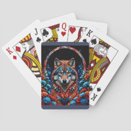 Baraja De Cartas Rojo, blanco, lobo azul