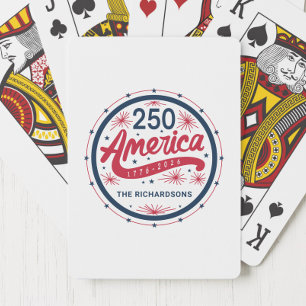Baraja De Cartas Rojo Blanco y Azul 250º Aniversario de América