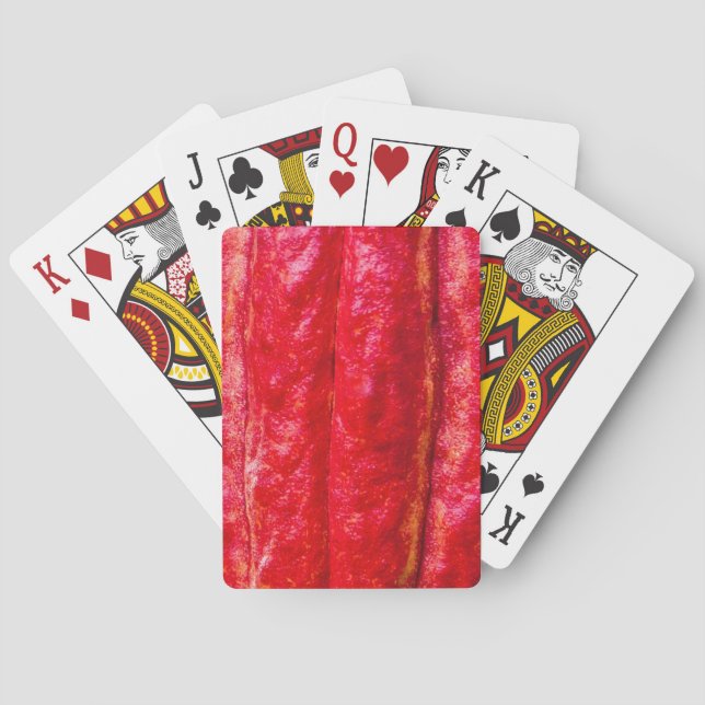 Baraja De Cartas rojo de la vaina de cacao (Reverso)