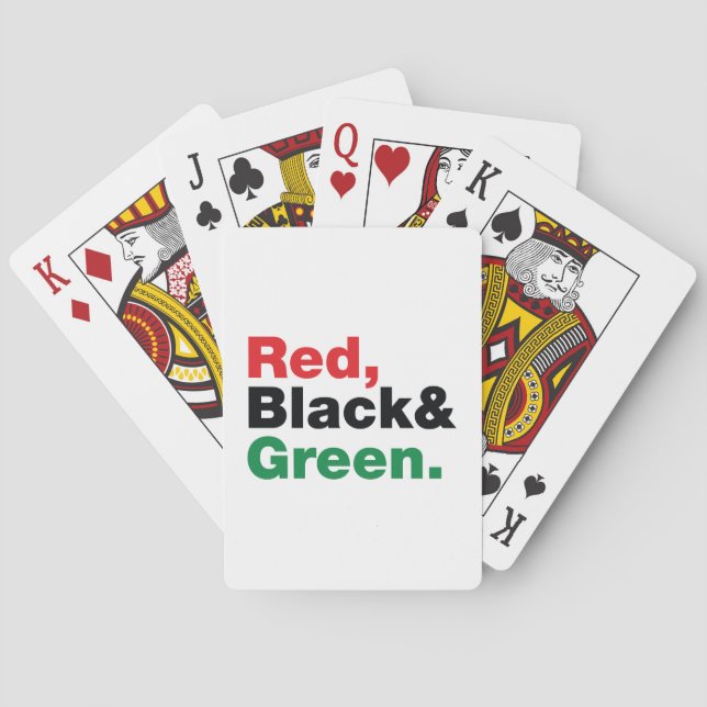 Baraja De Cartas Rojo, Negro y Verde. (Reverso)