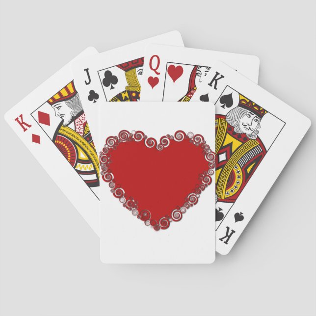 Baraja De Cartas Romantic Valentine Love Heart Red (Reverso)