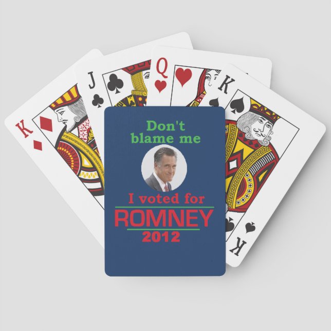 Baraja De Cartas Romney no me culpa (Reverso)