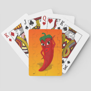 Baraja De Cartas Rompecabezas de la diva del pepino rojo