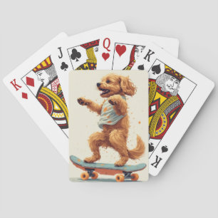 Baraja De Cartas Rompecabezas de perro montando monopatín