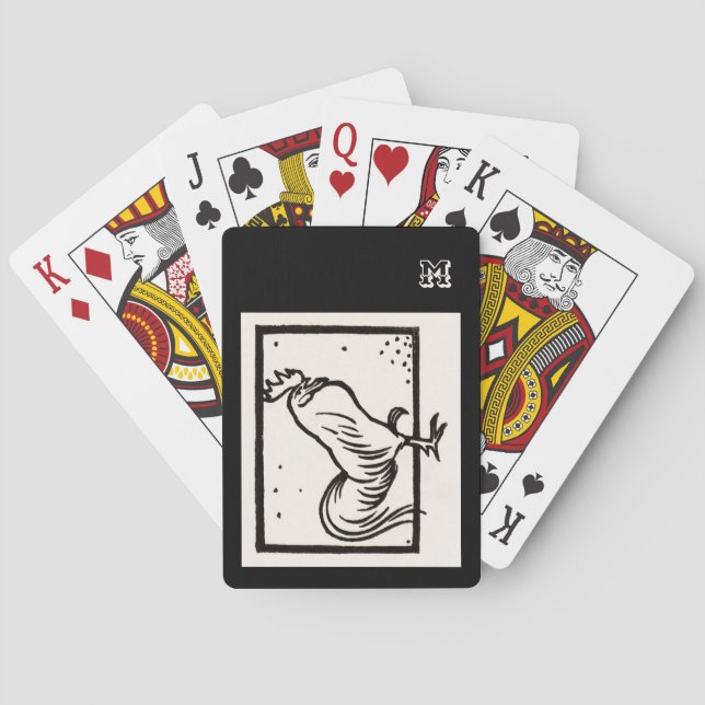 Baraja De Cartas Rooster de pollo ventilado personalizado negro (Reverso)