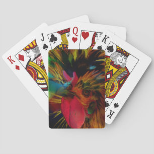 Baraja De Cartas Rooster polaco y Heart Bokeh