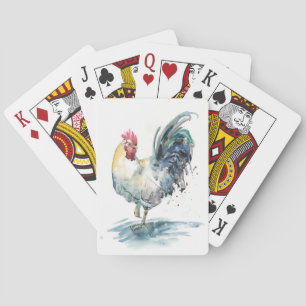 Baraja De Cartas Rooster Splash - acuarela