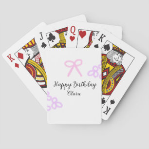 Baraja De Cartas Ropa rosa morado floral pastel feliz cumpleaños