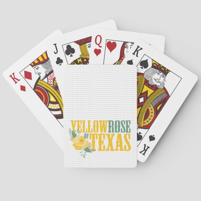 Baraja De Cartas Rosa amarilla de Texas (Reverso)