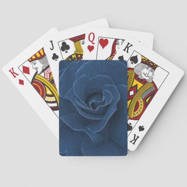 Baraja De Cartas Rosa azul de terciopelo (Reverso)