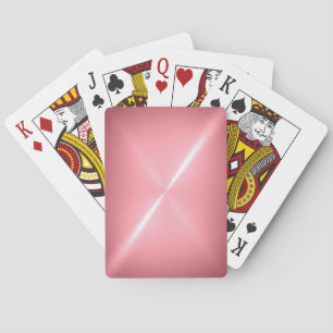 Baraja De Cartas Rosa Caliente Acero Inoxidable Metálico Brillante