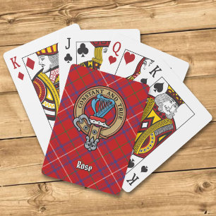 Baraja De Cartas Rosa de clan Escudo sobre Tartán